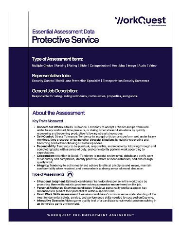 Protective Services Industry Assessment