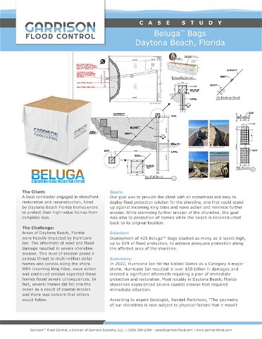 Case Study | Beluga™ Large Sand Filled Flood Barriers | Shorefront Restoration & Reconstruction, Daytona Beach, FL