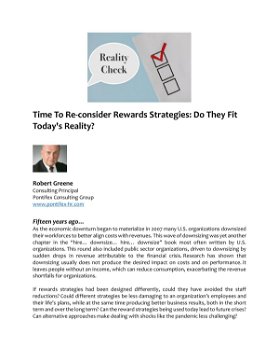 Time To Re-consider Rewards Strategies: Do They Fit Today's Reality?
