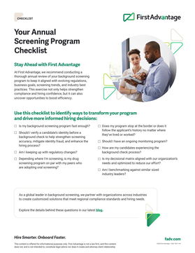 Your Annual Background Screening Program Checklist 