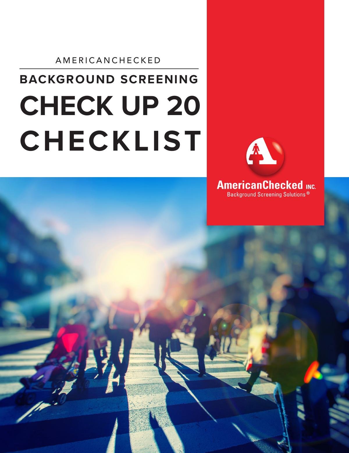 Background Check Health Report: Check Up 20 Questionnaire 