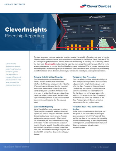 CleverInsights Ridership Reporting