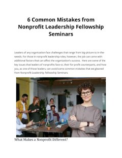 6 Common Mistakes from  Nonprofit Leadership Fellowship  Seminars