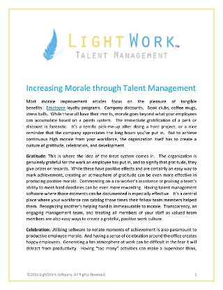 Increasing Morale through Talent Management