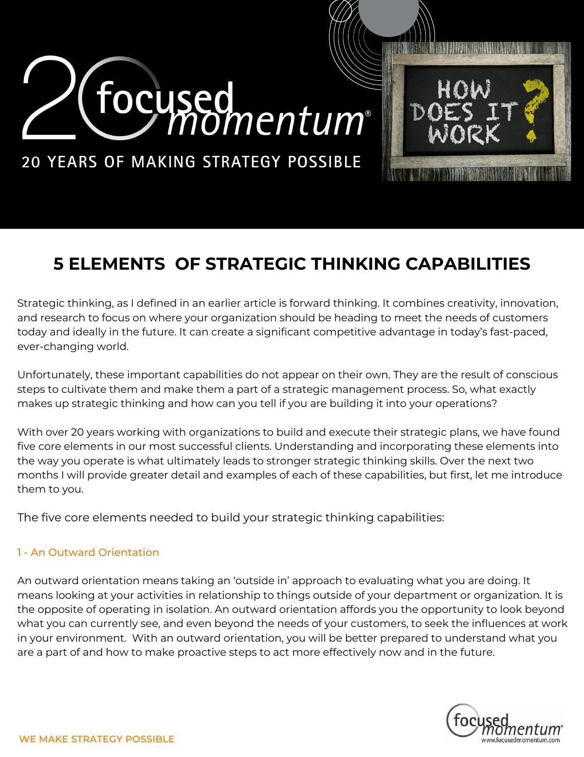 5 Elements of Strategic Thinking Capabilities