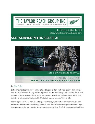 SELF-SERVICE IN THE AGE OF AI