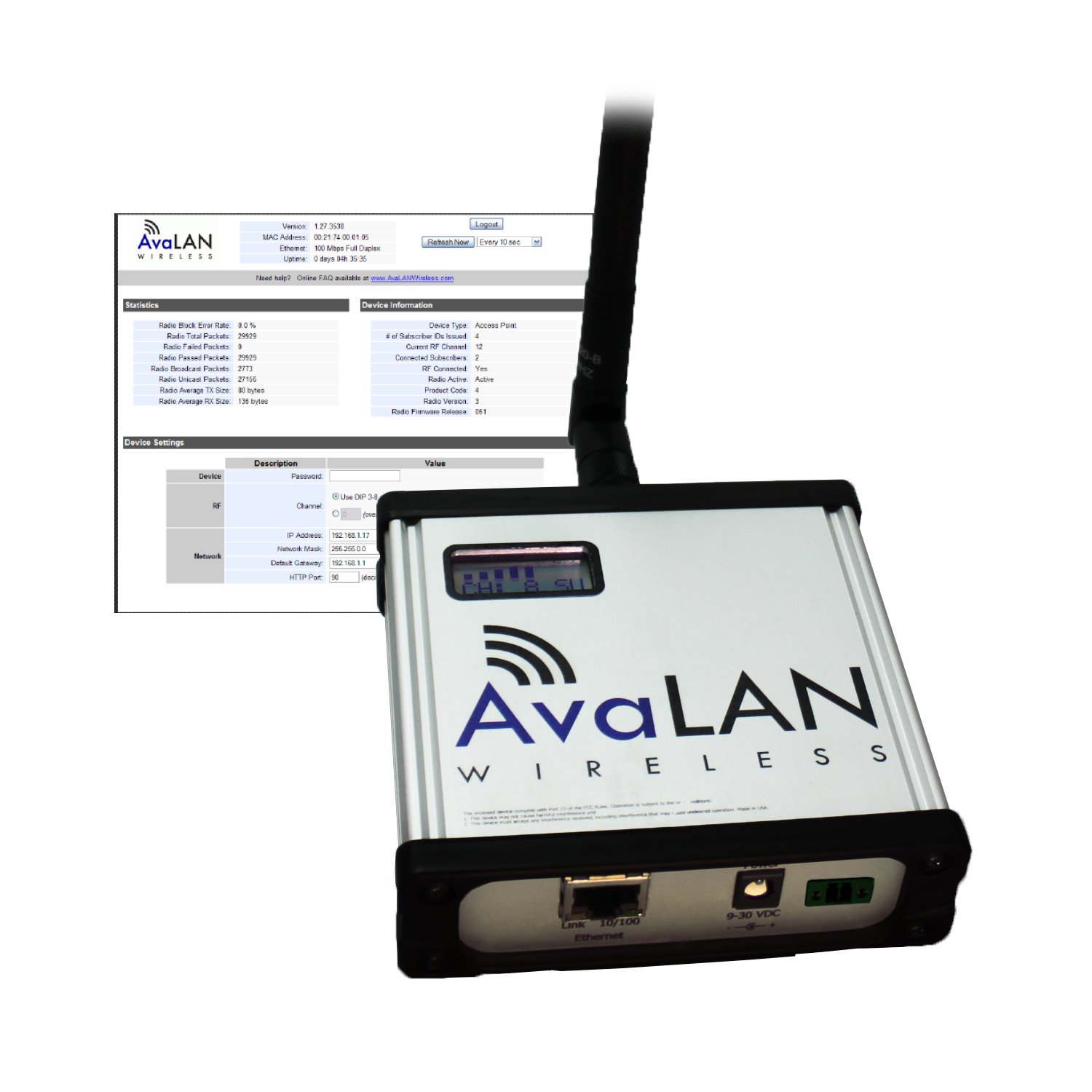 AW900FS Industrial Wireless Ethernet Radio