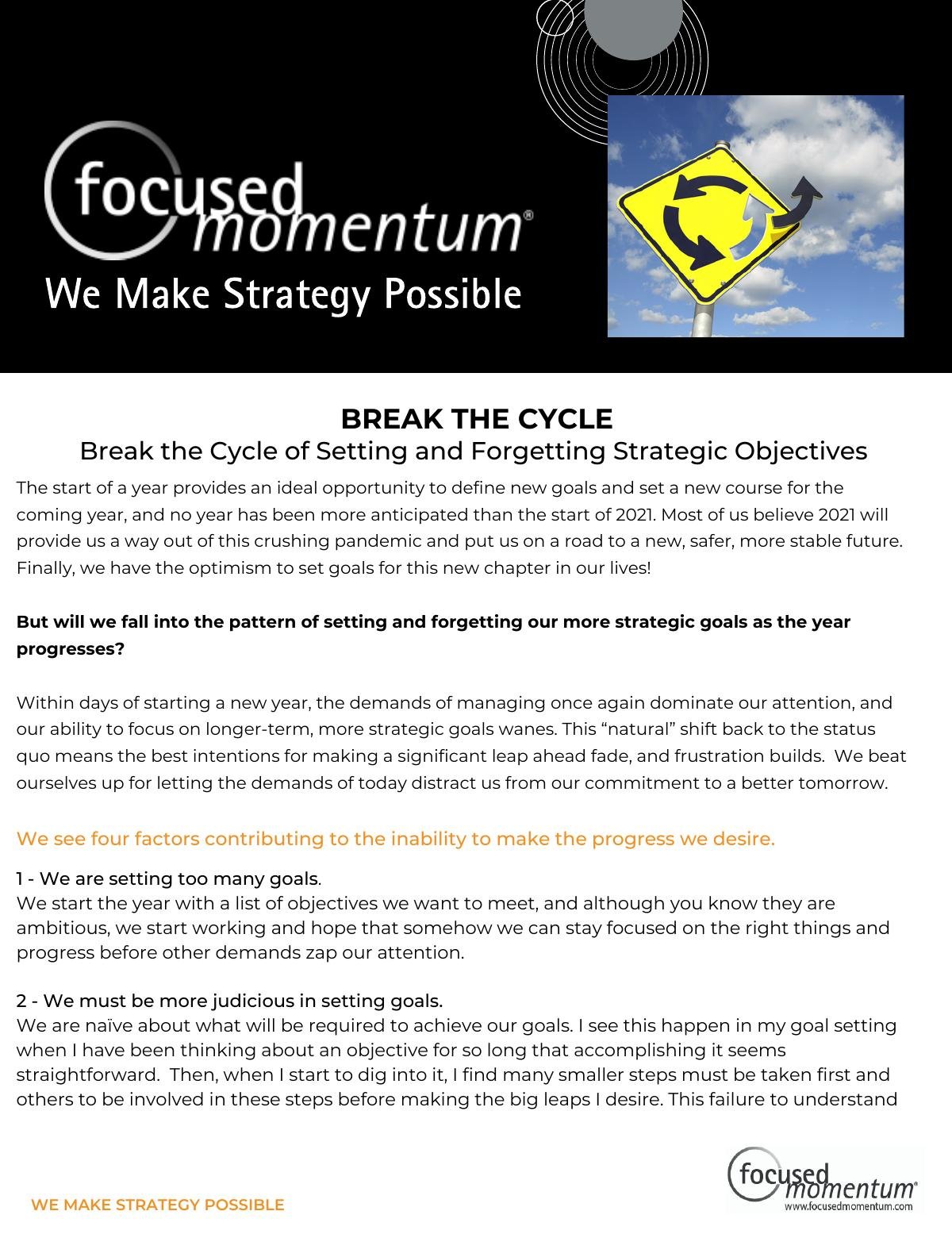 Break the Cycle of Setting and Forgetting Strategic Objectives