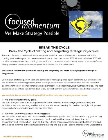 Break the Cycle of Setting and Forgetting Strategic Objectives