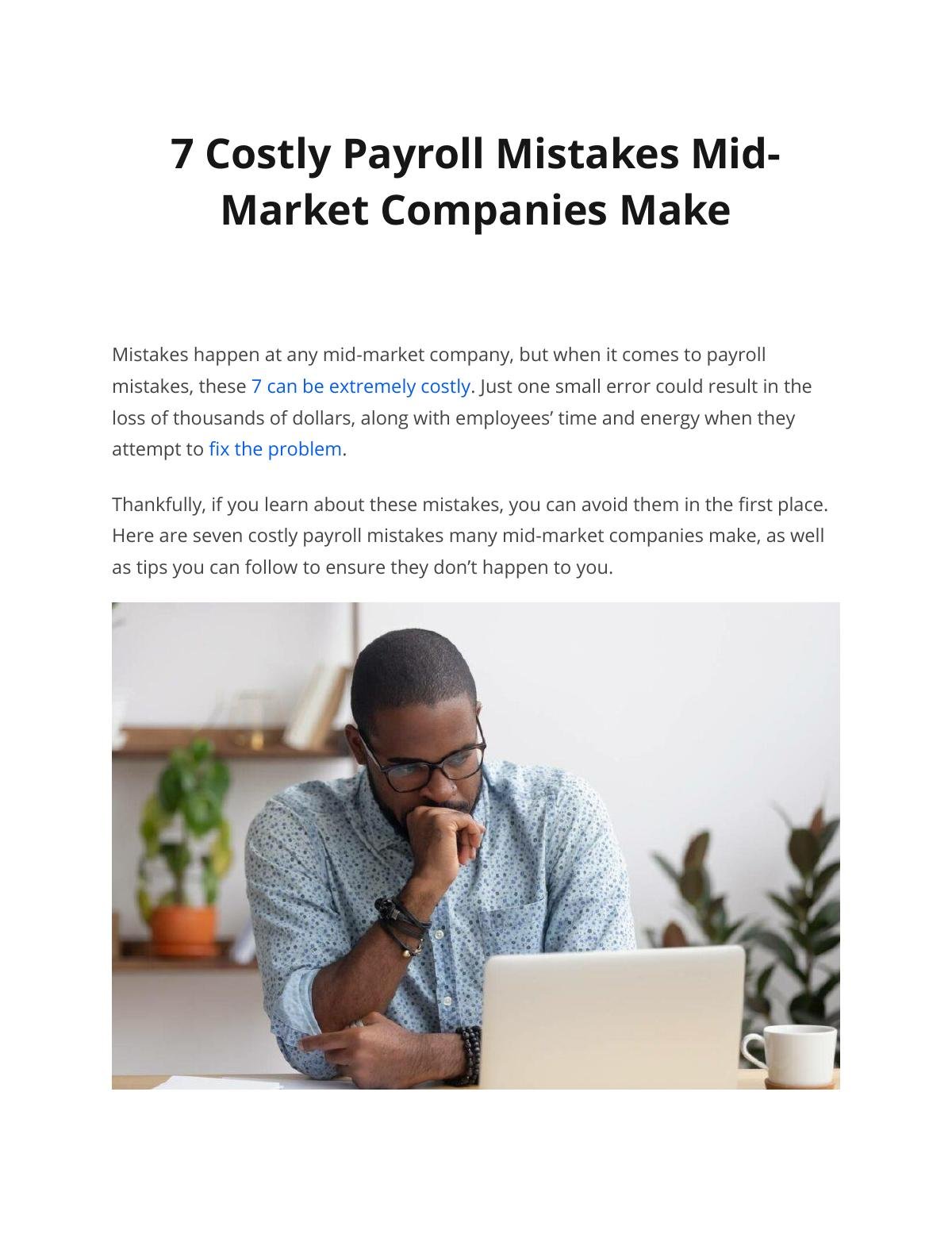 7 Costly Payroll Mistakes Mid-Market Companies Make