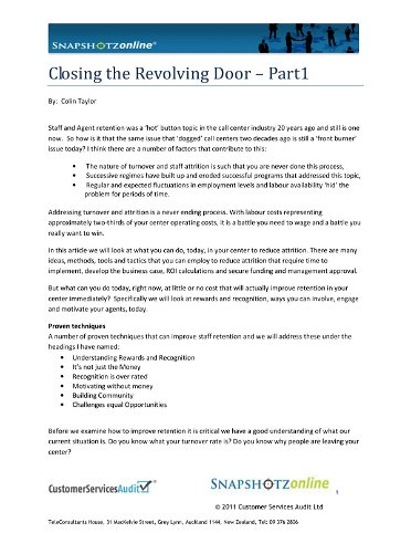 Closing the Revolving Door