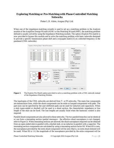 Designing Phase-Controlled Matching Networks with the ADW