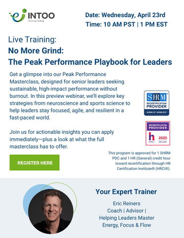 The Peak Performance Playbook for Leaders