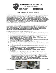 OSHA Standards on Machine Guarding