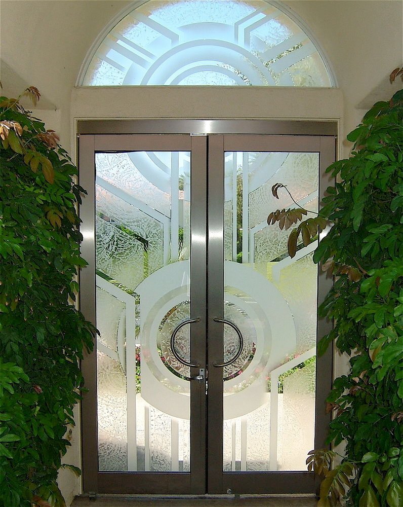 Glass Doors Etched & 3D Carved