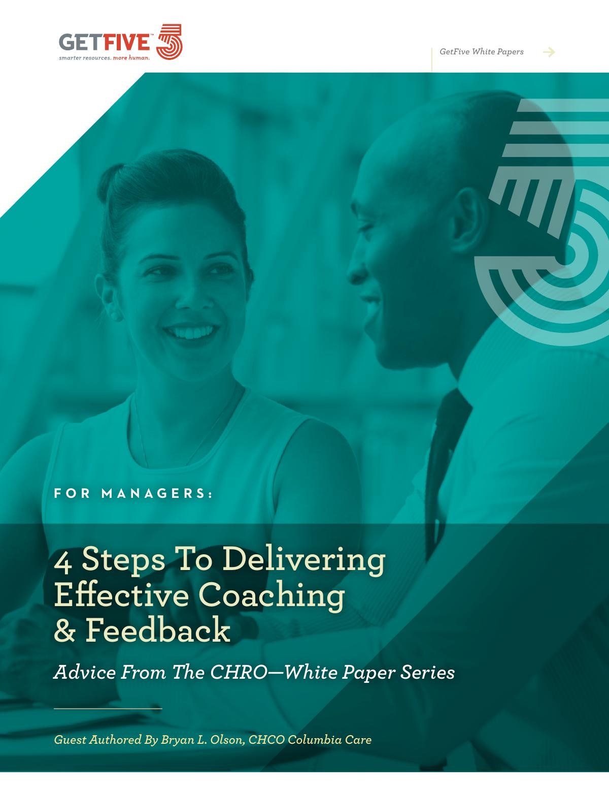 4 Steps To Delivering Effective Coaching & Feedback - GetFive Whitepaper