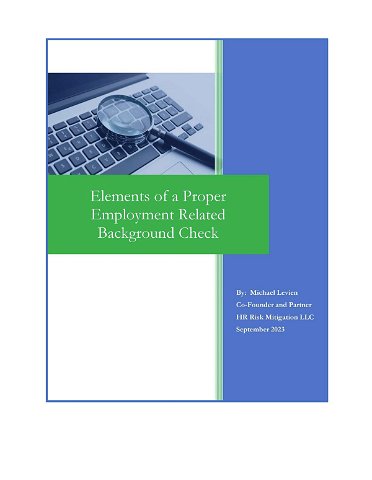 Elements of a Proper Employment Related Background Check