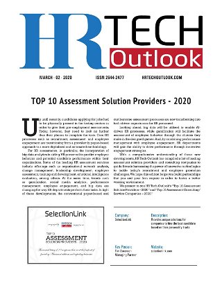 HR Tech TOP 10 Assessment Solution Providers - 2020