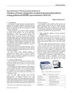 Analysis of tract impurities in pharmaceutical products using polarized EDXRF spectrometer NEX CG