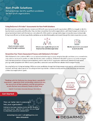 Using DeGarmo’s Fit Index® Assessments for Non-Profit Solutions