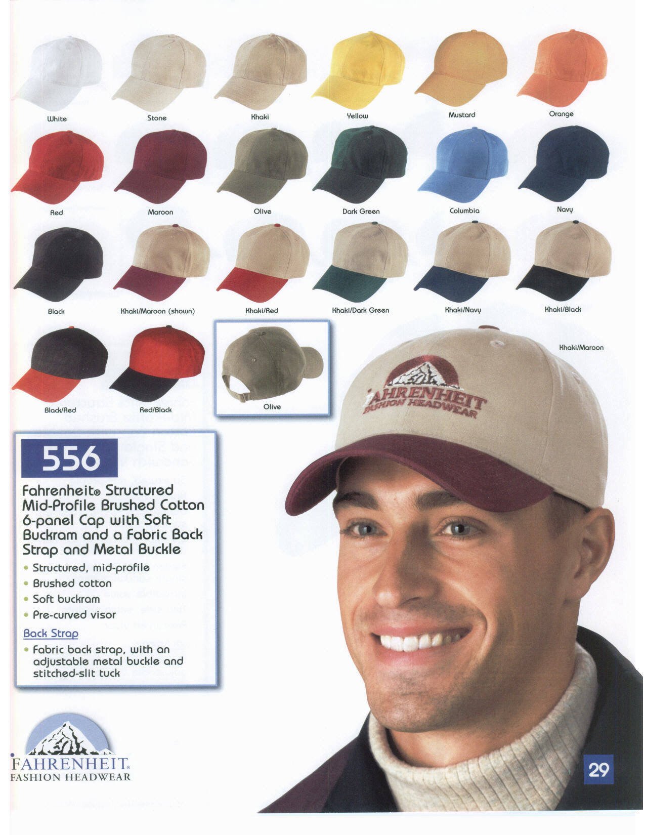 Structured Mid Profile Brushed Cotton with Soft Buckram Cap