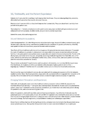 5G and the Patient Experience