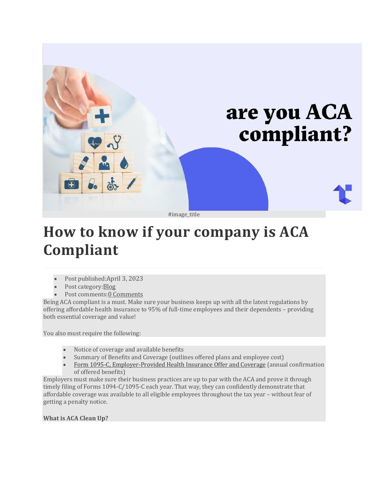 How to know if your company is ACA Compliant