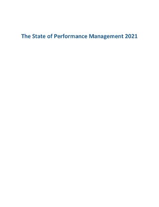 The State of Performance Management 2021 - Infographic