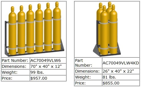 Tall Cylinder Racks - ISO/DOT