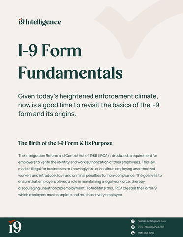 I-9 Form Fundamentals