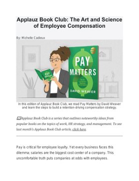 Applauz Book Club: The Art and Science of Employee Compensation
