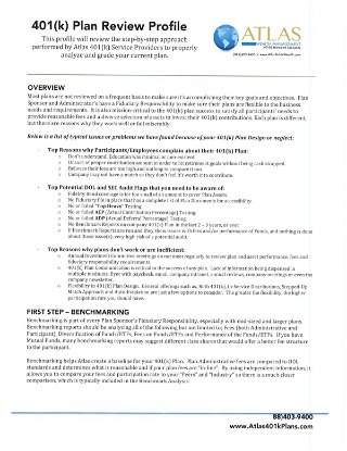 Atlas 401k Plan Review and ERISA Compliance Checklist