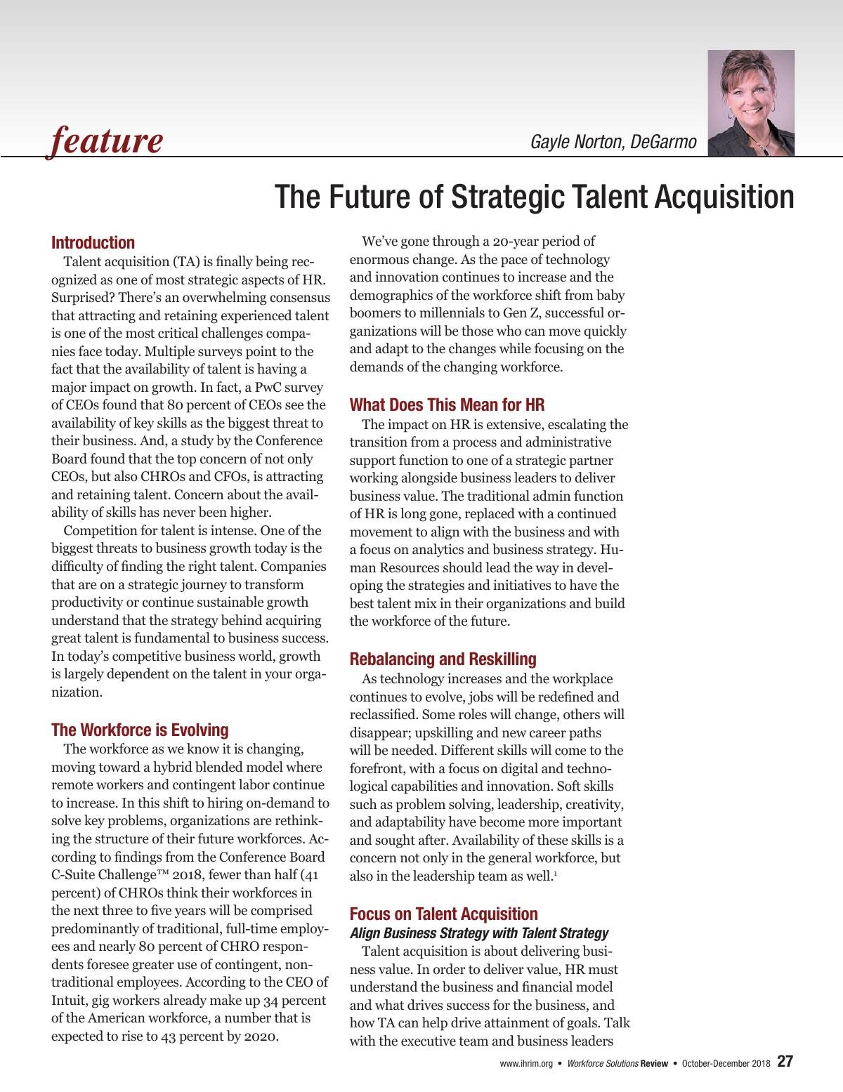 The Future of Strategic Talent Acquisition