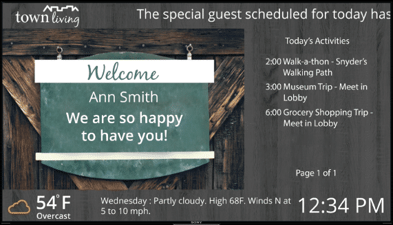 Senior Living Digital Signage
