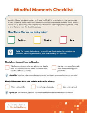 Mental Health Awareness Month: Mindful Moments Checklist