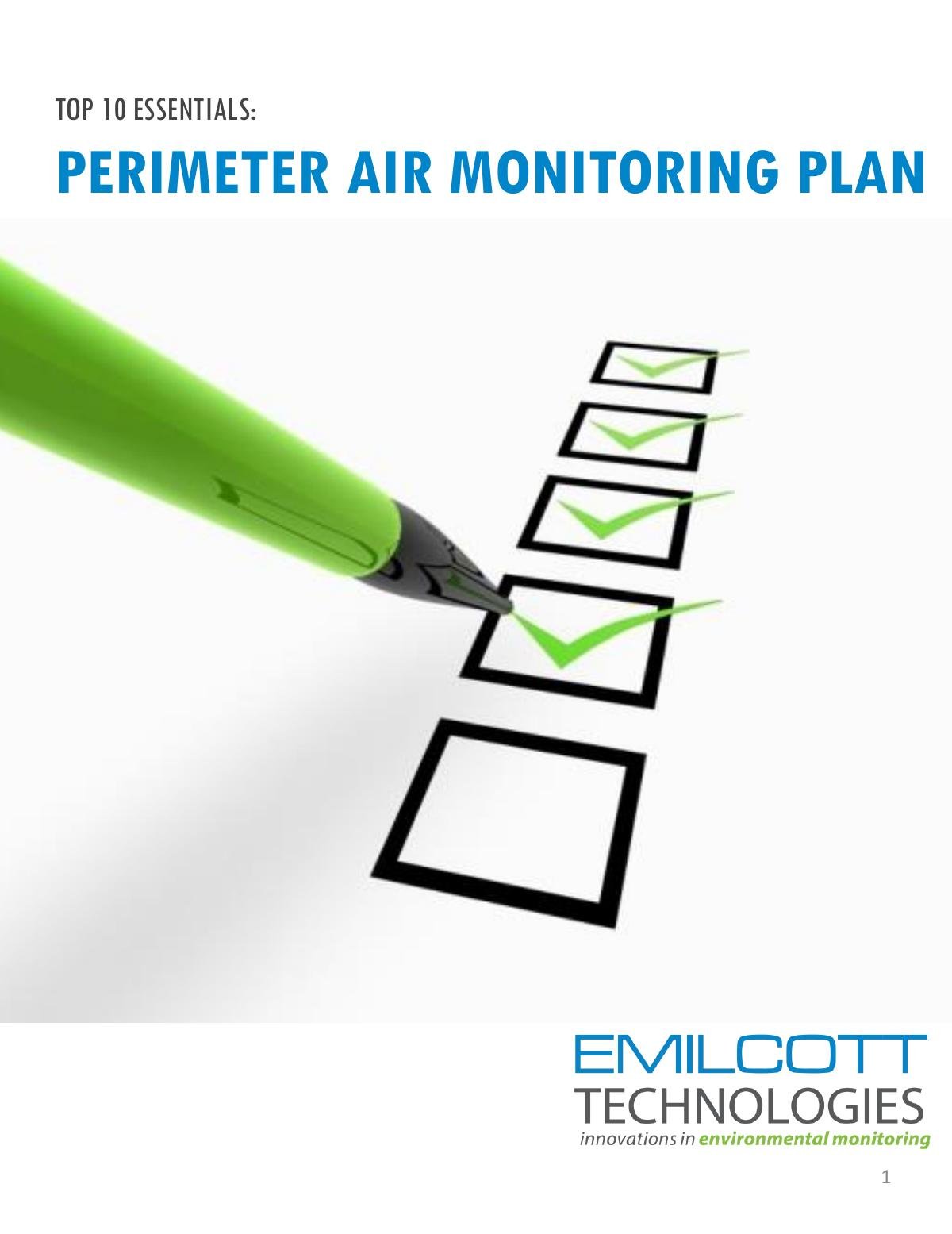 Top 10 Essentials: Perimeter Air Monitoring Plan