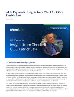 AI in Payments: Insights from CheckAlt COO Patrick Law