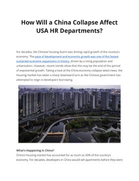 How Will A China Collapse Affect USA HR Departments?