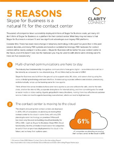 5 Reasons Skype for Business is a Natural Fit for the Contact Center