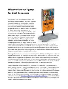 Effective Outdoor Signage  For Small Businesses