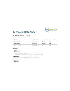 Technical Data Sheet - PCR LDPE White 417000