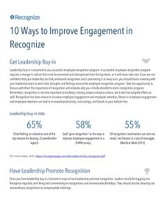 Improving engagement in an employee recognition program