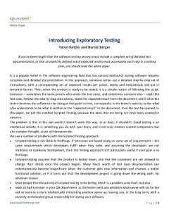 Introducing Exploratory Testing 