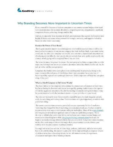 Why Branding Becomes More Important in Uncertain Times