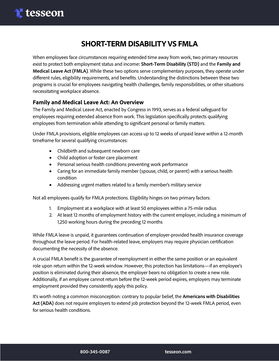 Short-Term Disability VS FMLA